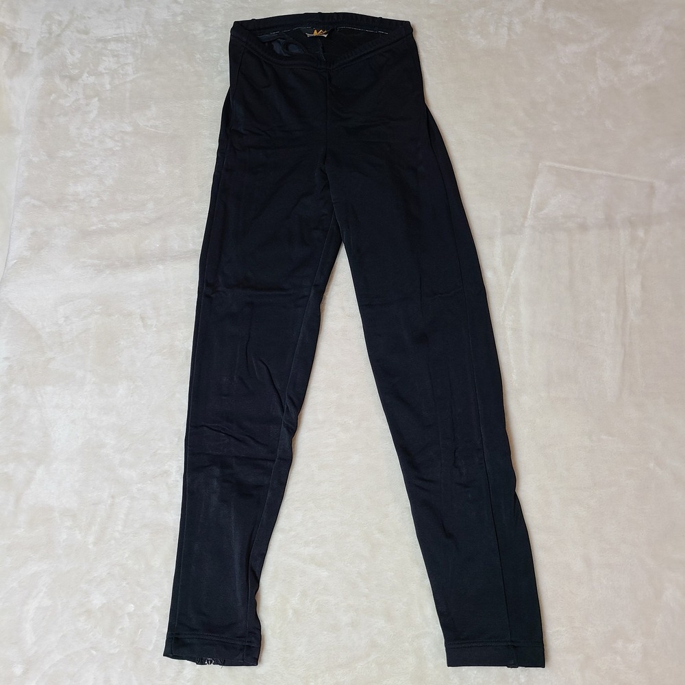 REI VTG Women's Base Layer Pants Black Lightweight Tights M Ankle Zips USA Made